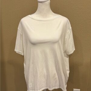 lululemon athletica White Bateau Neck Short Sleeve Boxy T-Shirt